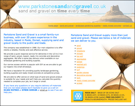 We provide Parkstone Sand and Gravel with Bookkeeping and web design services